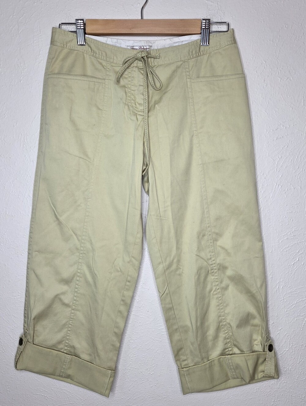 Tommy Bahama Stretch Sage Green Roll Up Capri Pants Size 4 Cropped Resort - Picture 1 of 10